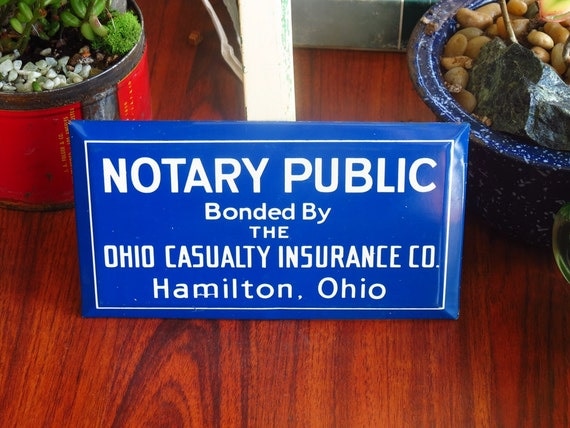 Enamel Metal Notary Public Sign Ohio by KentonCollectibles Enamel Metal Notary Public Sign Ohio by KentonCollectibles