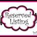 Reserved Listing for sshameem10