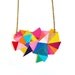 Neon Geometric Necklace Color Block Triangles