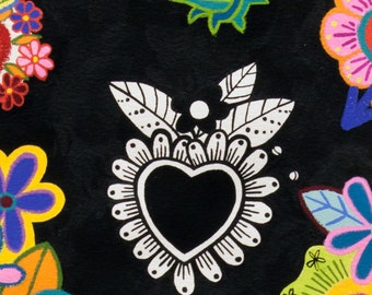 NEW Sacred Heart- Alexander Henry Corazones Primavera Folklorico 1 Yard Fabric