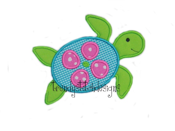 Sea Turtle Applique Design Machine Embroidery Design INSTANT