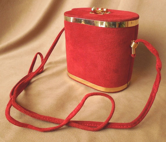 red suede bag