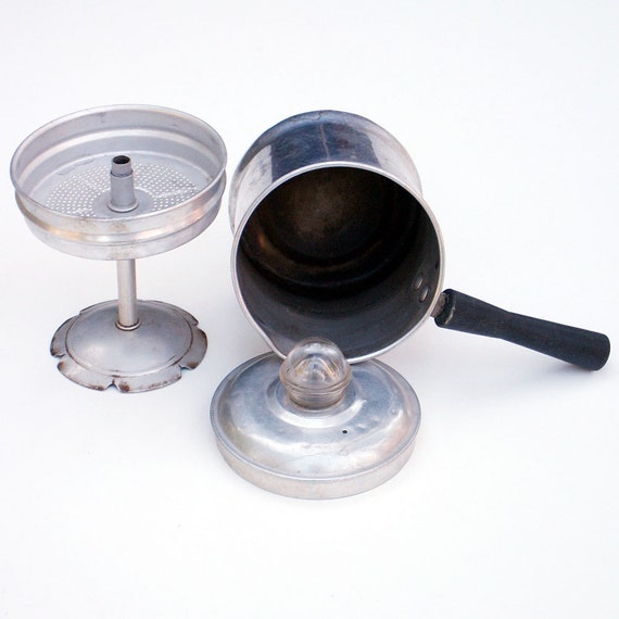 Vintage Aluminum Coffee Pot Camping 2 Cup