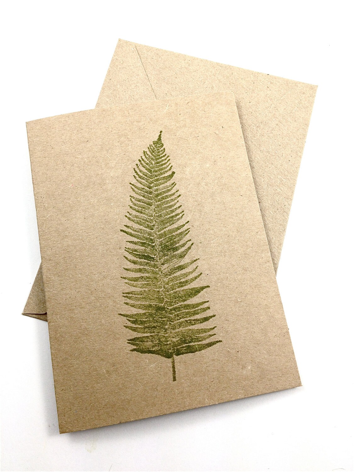 Fern Note Cards Woodland Blank Stationery Kraft Paper