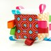 Newborn Toy Soft Block Baby Girl Ribbon Rattle Colorful Red Pink Turquoise