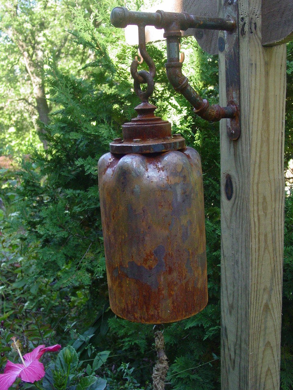 Metal Garden Bell Outdoor Garden Gong Steampunk Style