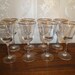 Vintage 1970's - 1980's Lenox Crystal "Intrigue Pattern" Gold Rim Wine Glasses Matching Set / 8