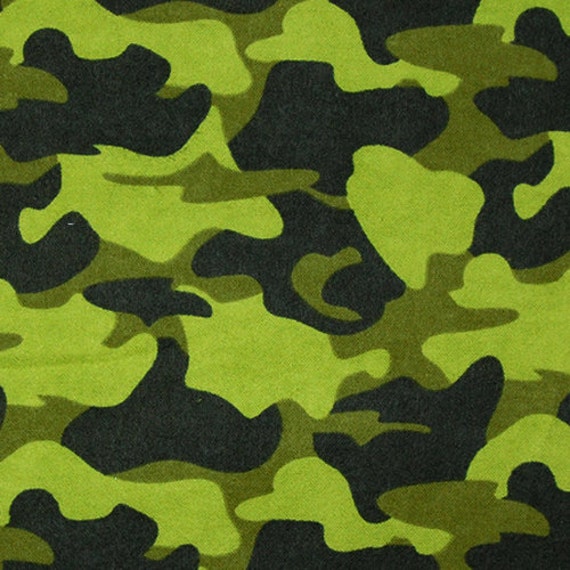 Items similar to Green Camo Camouflage 100% Cotton Flannel Fabric on Etsy