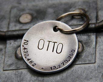 Custom Dog Tag / Custom Pet ID Tag - Lucy - in 1.25'' Domed Bronze, Aluminum or Copper