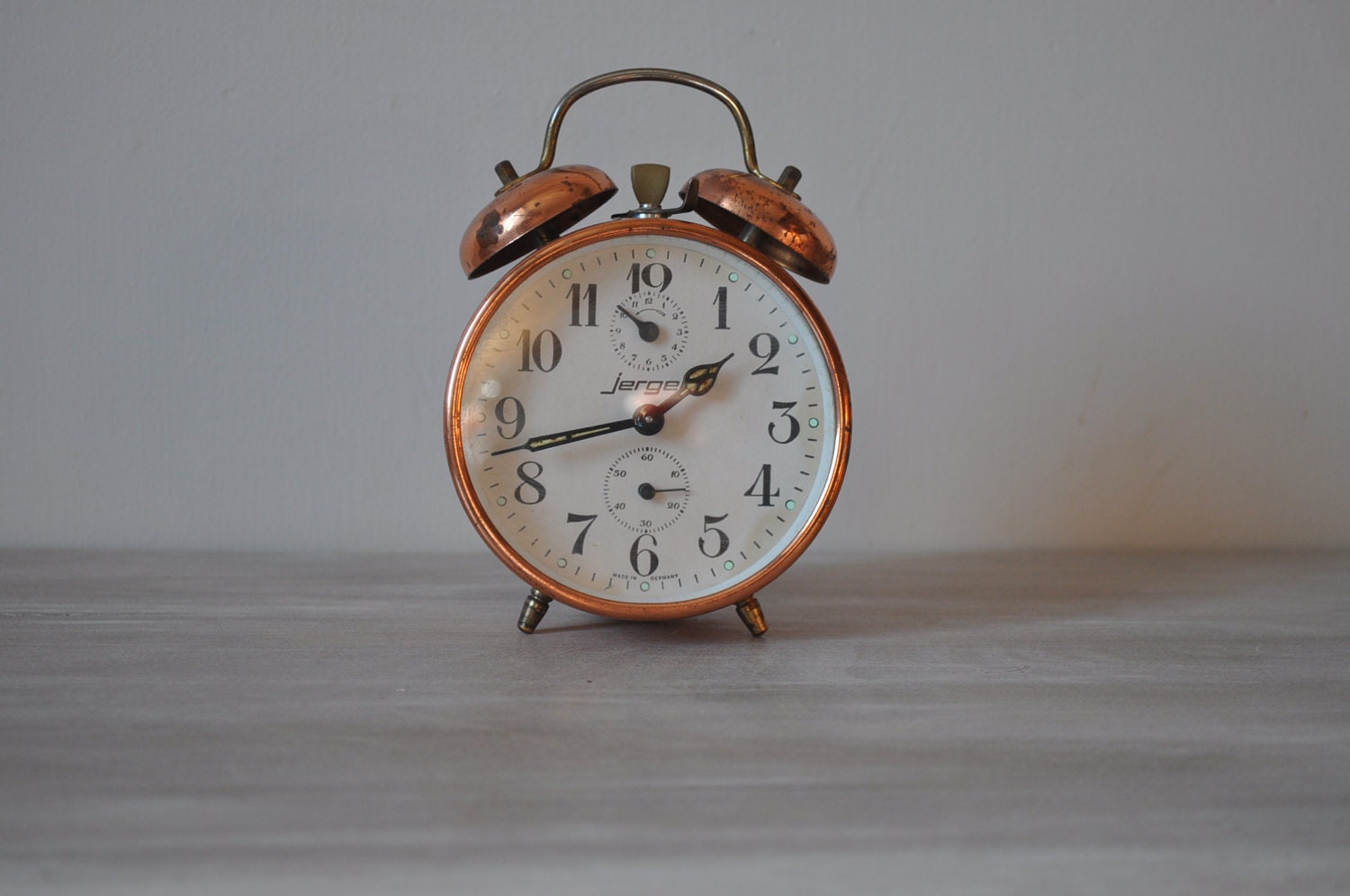 Vintage Copper Alarm Clock German Make Jerger Working