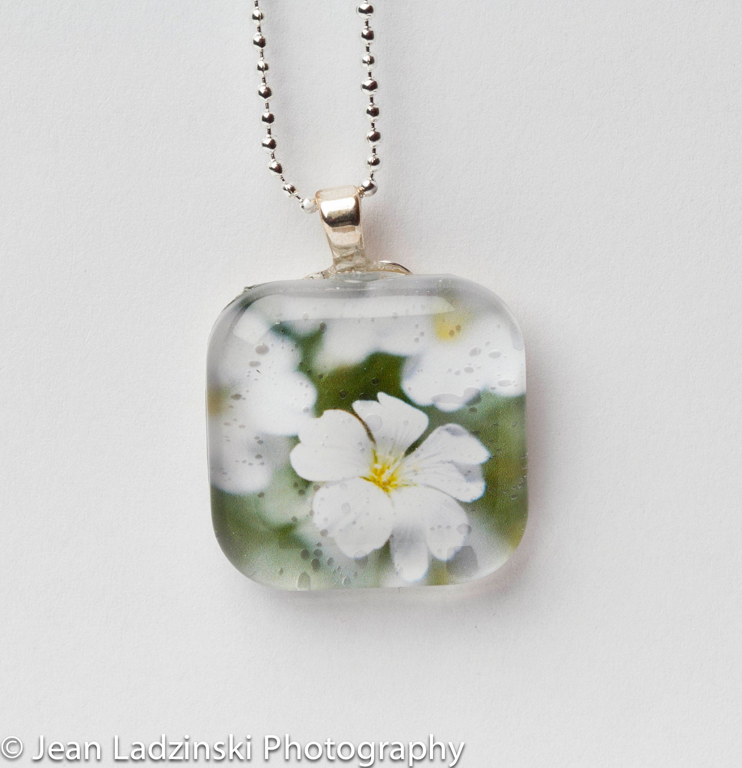 Flower Pendant Wearable Art Jewelry Glass Pendant by PhotoLadz