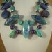 Chunky Cowgirl Necklace Set - Purple and Aqua Howlite Turquoise with Crystal