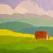 In the Valley- Oil Painting 6x8 Original- Farmhouse, Landscape Painting