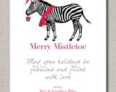 Personalized Holiday Card - Merry Mistletoe - Set of 12 flat cards - by Flair Designery Il_170x135