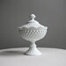 SPECIAL PRICE - Hobnail Milk Glass Footed Candy Dish by Fenton White Covered Dish