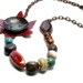 Urban Garden- Offset Copper Beaded Necklace, Fall, Rustic, Autumn, Asymmetrical, Shabby Chic, Boho. Mixed Stone