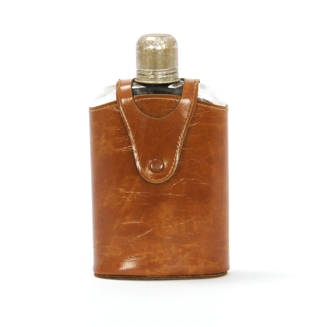 vintage flask with leather holder