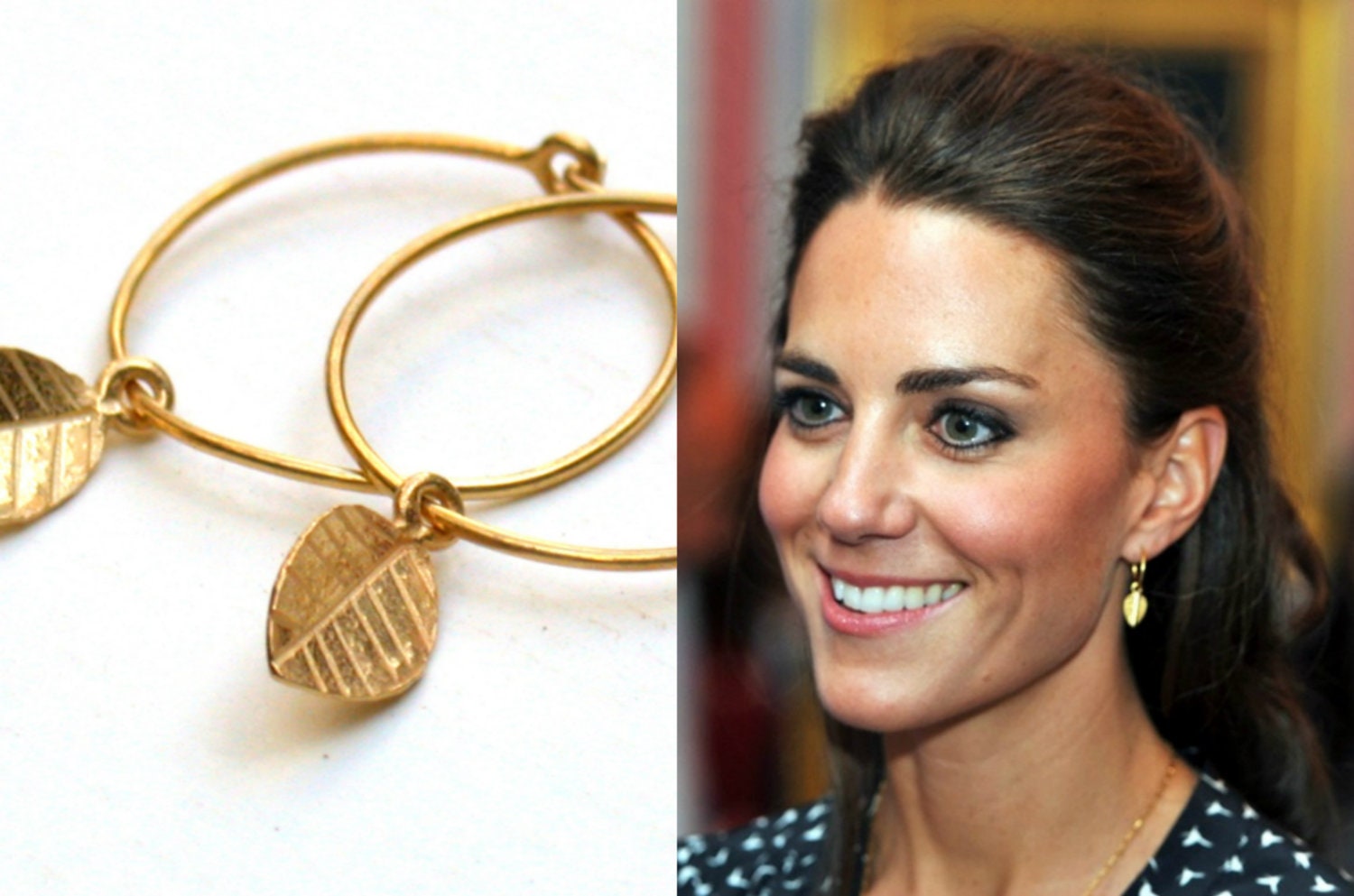 Kate Middleton Gold Leaf Earings The Princess Earrings