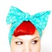 SALE!!! Vintage Inspired Head Scarf, Turquoise Lace Pattern, Rockabilly, Retro, 1940s, 1950s