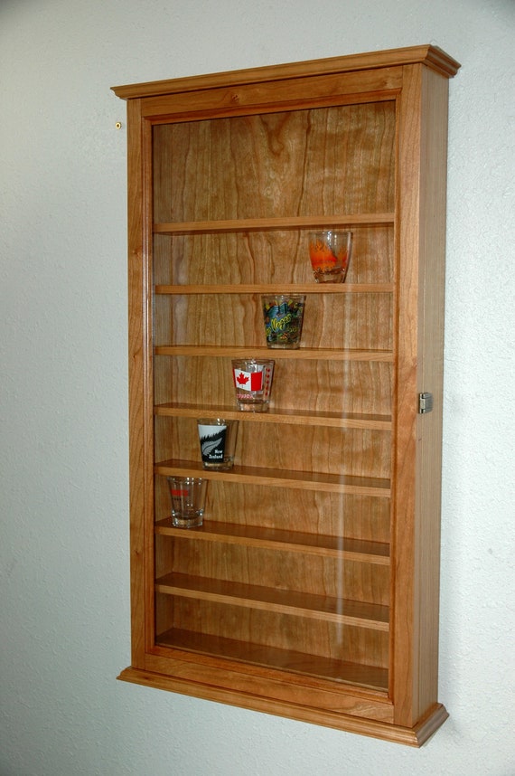 Tall Shot Glass Display Case Cabinet Rack by fwdisplay on Etsy