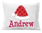 Santa's Hat Personalized Pillow Case, Christmas Pillow Case Boys or Girls Il_170x135