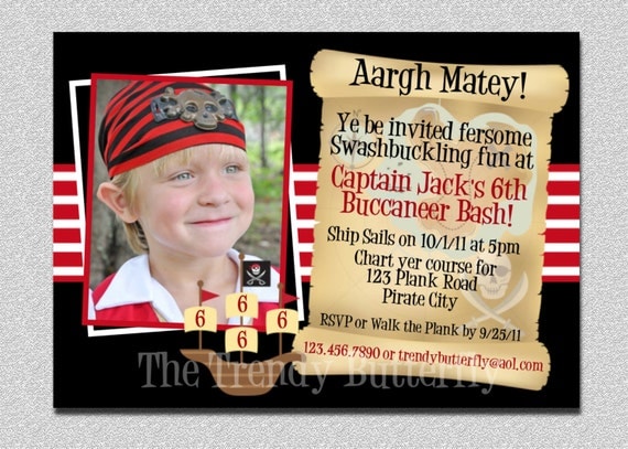 Boys Photo Pirate Birthday Invitation Pirate Invitation Pirate Birthday Party Invitation Printable Il_570xn
