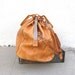 Vintage Large Distressed Tan Leather Birkin Style Travel