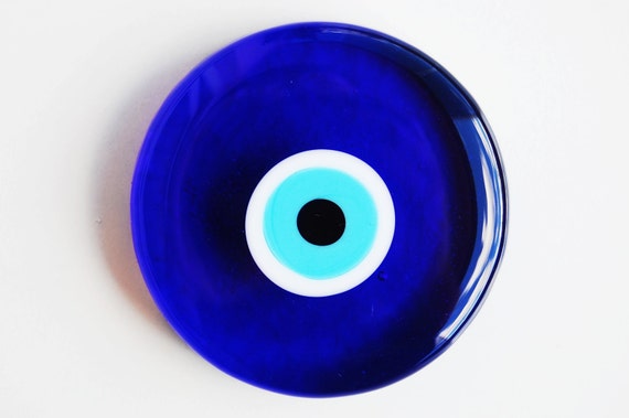 Circle Glass Evil Eye Paperweight