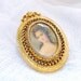 Vintage FLORENZA Gold Victorian Portrait Cameo Brooch - Locket - SIGNED - 1950
