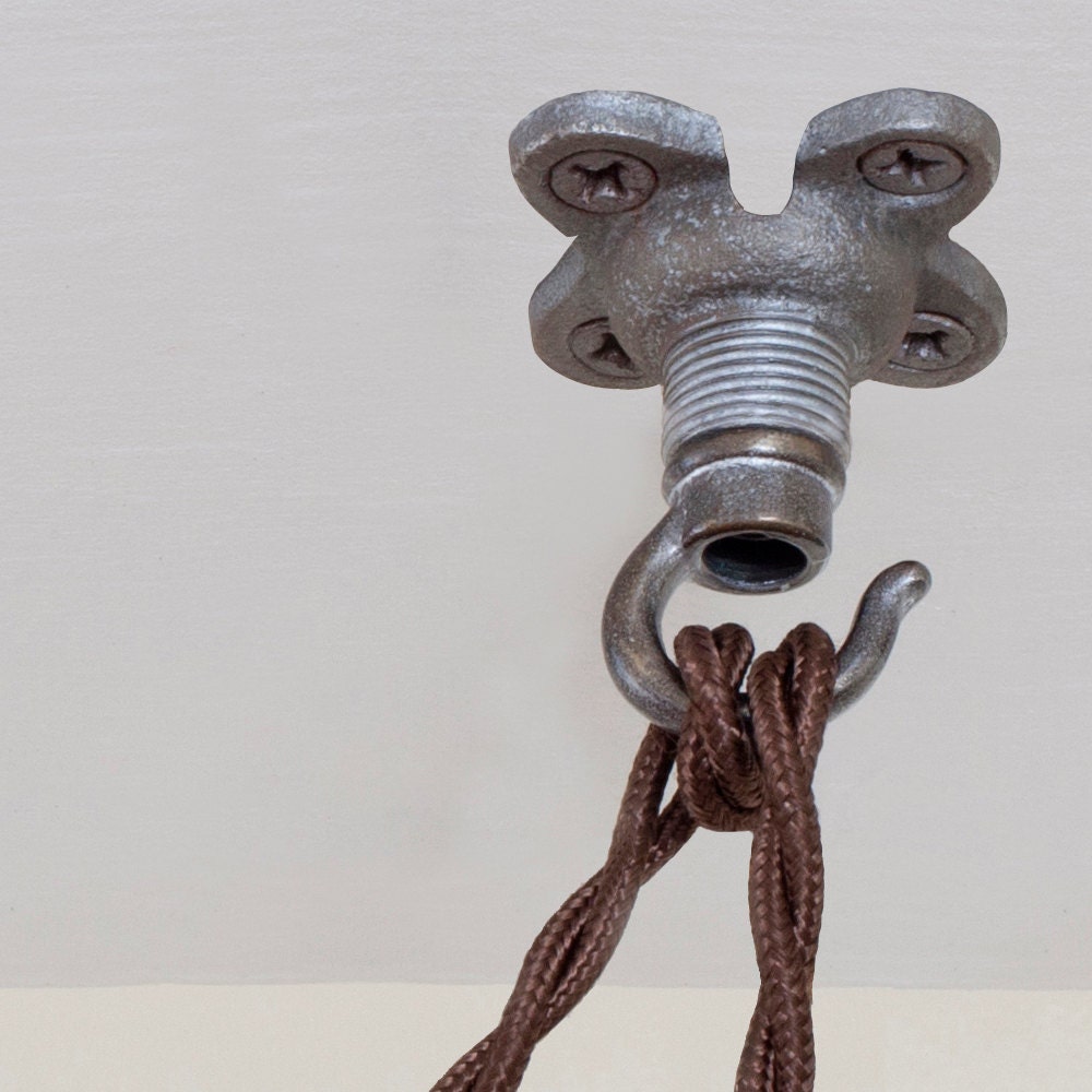 Swag Hook Antique Silver Patina Pendant Light Ceiling Hook