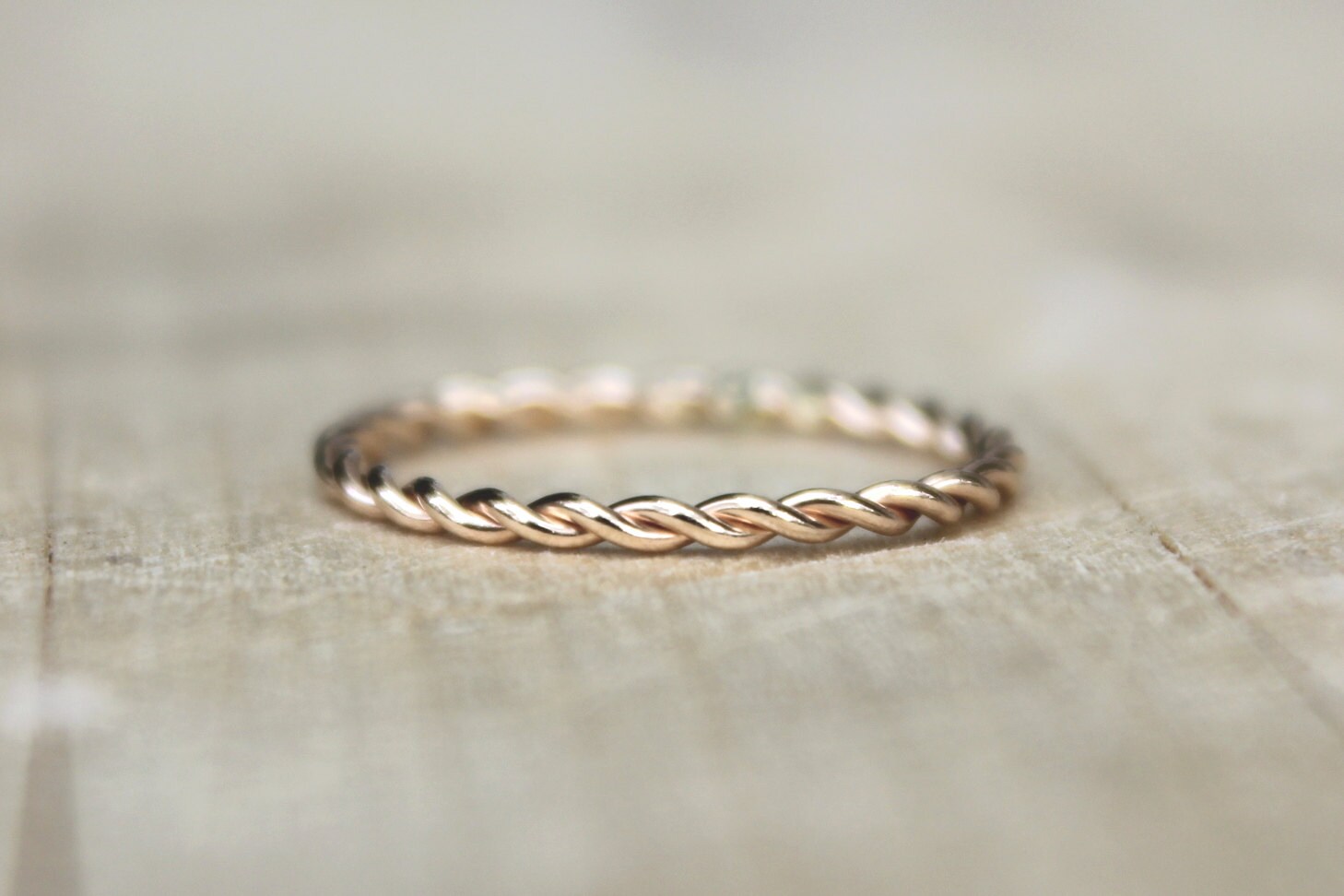 Gold Twist Ring Yellow Gold Fill Stackable Ring karma