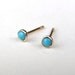 Turquoise earring Turquoise Studs in Recycled 14k yellow Gold studs