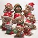 9 Assorted Vintage Homco Christmas Santa Figurines Mice Elves Teddy Bears Raccoons z
