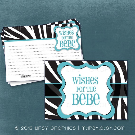 ZEBRA Advice, Prayers & Well Wishes. Printable Advice Cards by Tipsy Graphics. Any Colors. Il_570xn