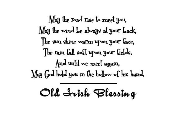 Items similar to Old Irish Blessing May the Road Rise to Meet You Vinyl ...