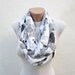 infinity scarf Loop scarf Neckwarmer Necklace scarf Fabric scarf Black White