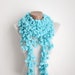 Hand crochet Long Scarf Mulberry Scarf Turquoise Pompom Fall Autumn Winter Accessories Fall Fashion