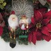 OOAK 5 Golden Rings Santa and NutCracKer Poinettia Christmas Wreath