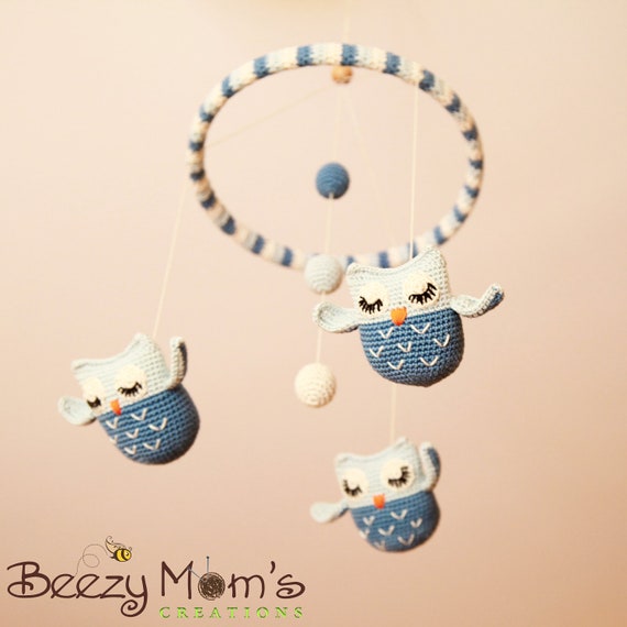 Download PDF crochet pattern Sleepy Owls Mobile