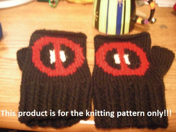 Items similar to Knitting Pattern: Deadpool Fingerless ...