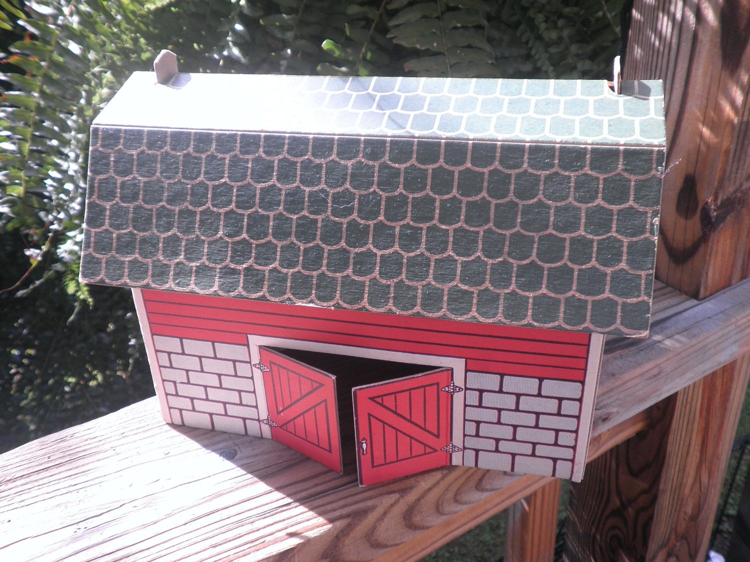 Vintage Built Rite Cardboard Toy Barn Foldout Farm Building