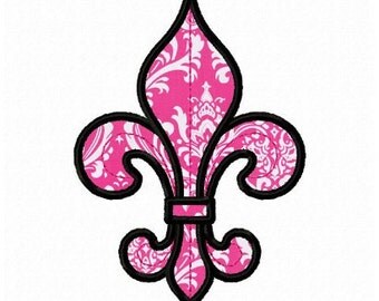 Fleur de lis applique machine embroidery design