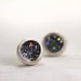 organic fine silver post earrings with iridescent sparkles - silver everyday earrings simple jewelry