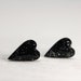 sparkly black heart post earrings heart studs black earrings
