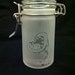 Etched Monster Flower Glass Clasp Jar