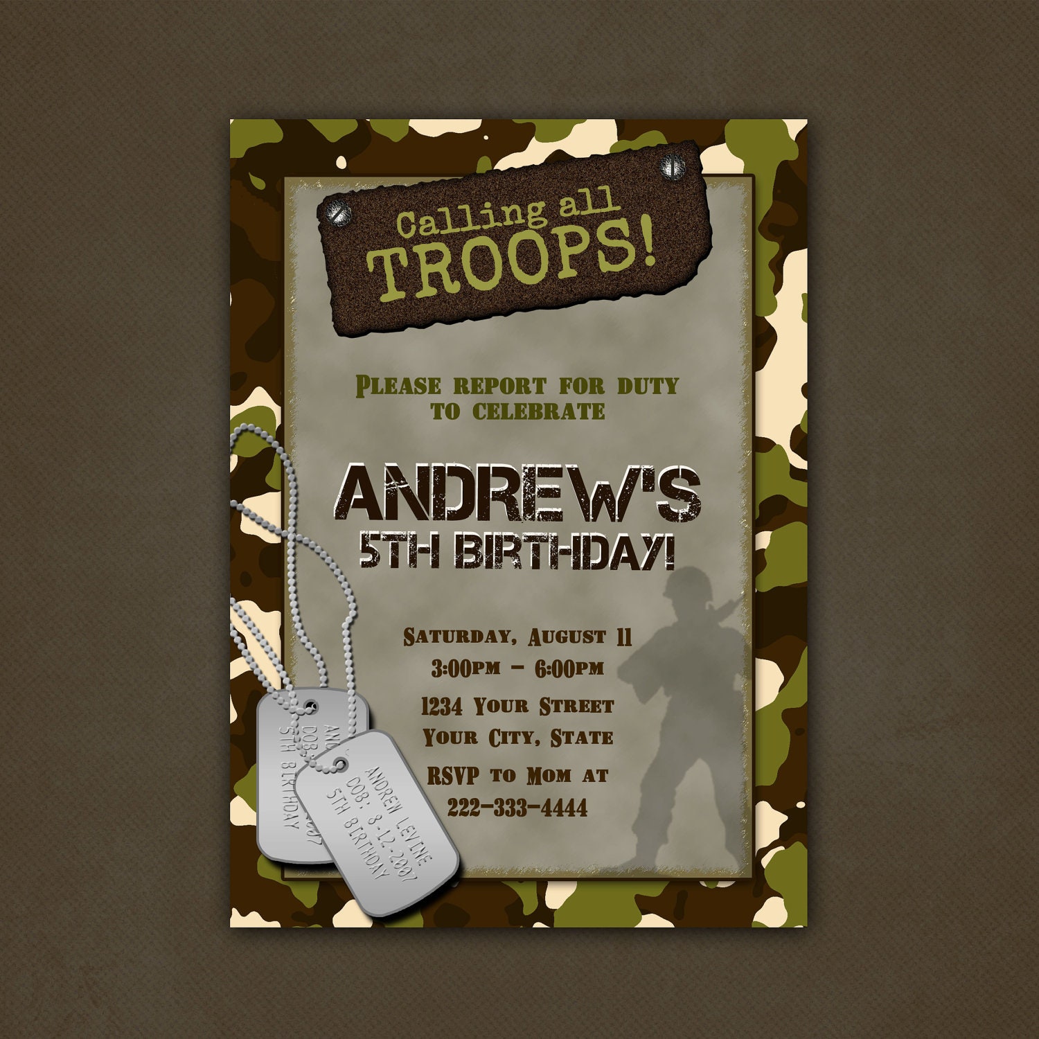 Army Birthday Invitations 9