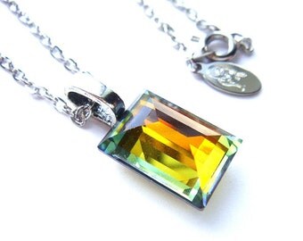 LAST ONE Art Deco Color Changing Vintage Swarovski Crystal Necklace
