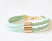 Double Tube Rope Bracelet - Mint Green