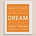 DREAM quote print. Baby nursery decor. Art for children typography art for kids. Nursery wall quotes. Nursery quotes. 5X7 Cliche print