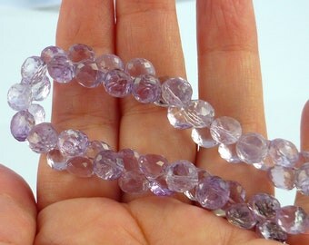 Pink amethyst faceted onion briolette beads 5-5.5mm set of 6